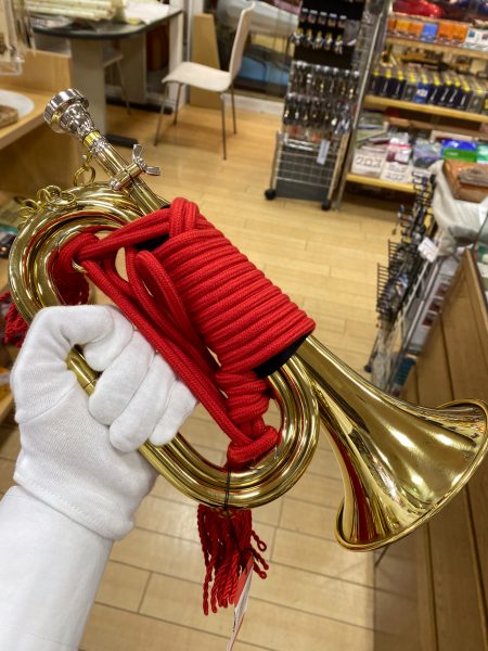 自衛隊納入品 下倉楽器製 信号らっぱ 信号喇叭 三つ巻き 管楽器専門店