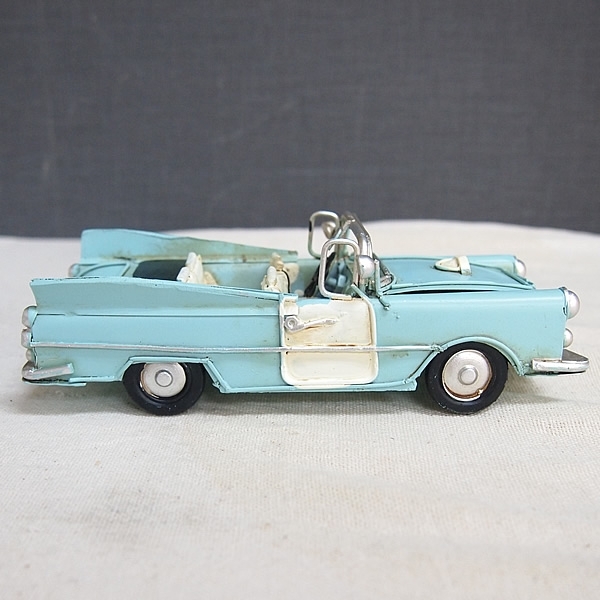 ブリキのおもちゃ車 クラシックオープンカー(旧車)／ライトブルー(S