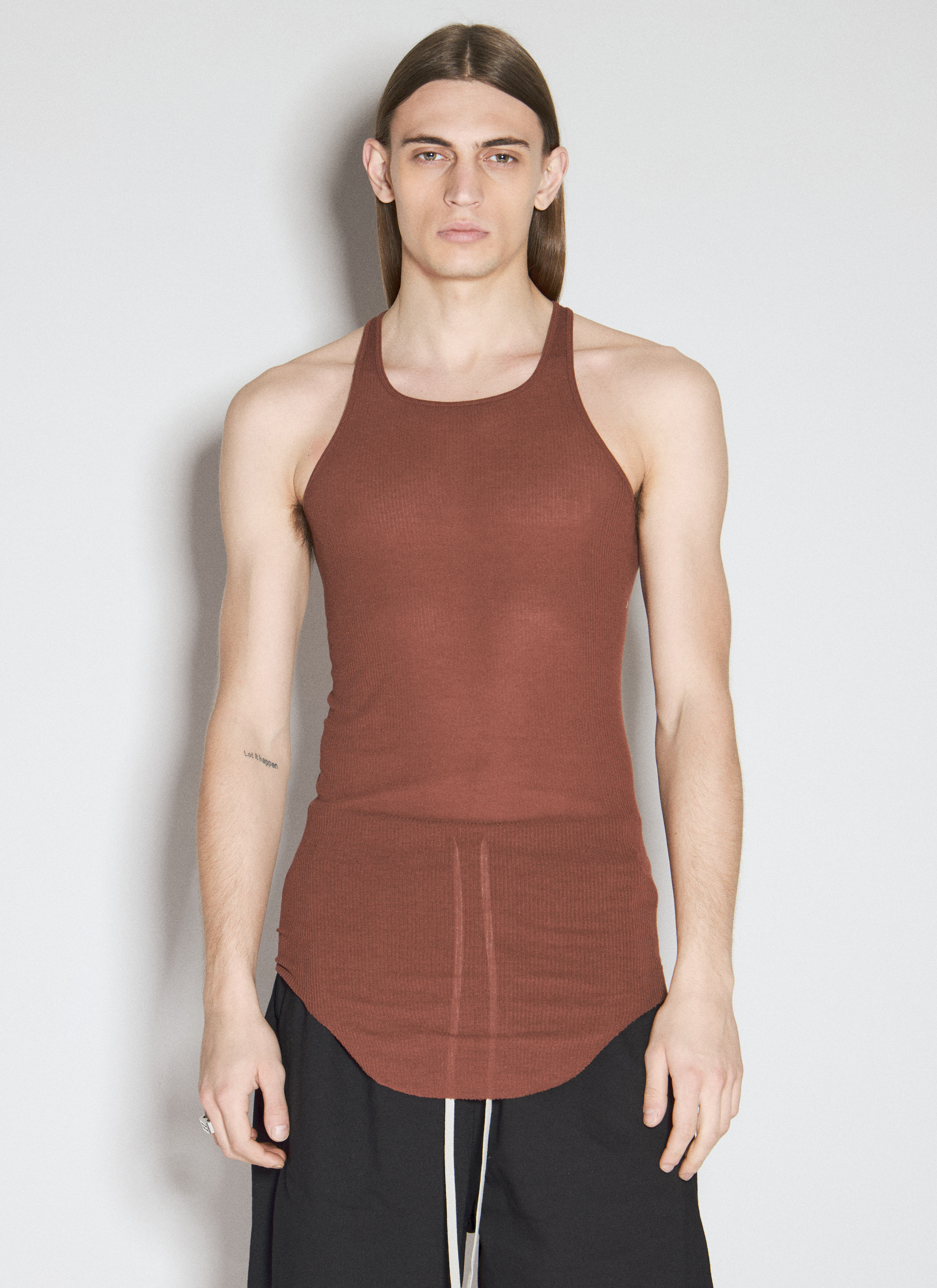 Rick Owens Men's' Basic Rib Tank Top in Red | LN-CC®