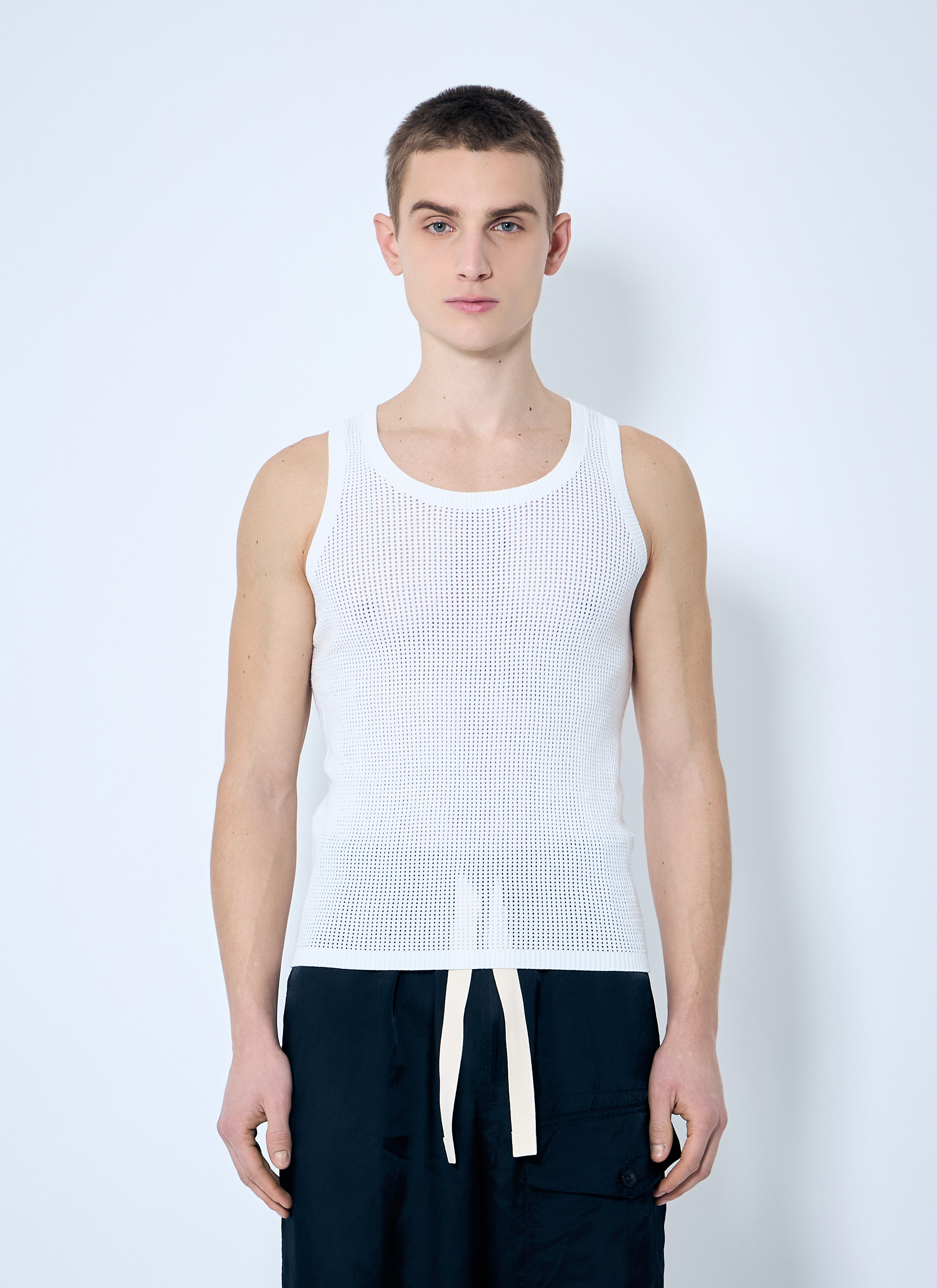 Dries Van Noten Men's' Merit Knit Tank Top in White | LN-CC®