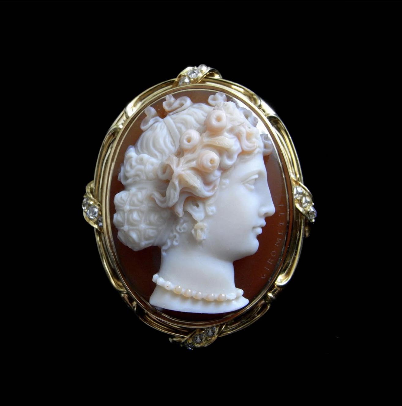 Lisette カメオ ご婦人のブローチ ITARY Lisette カメオ ご婦人の