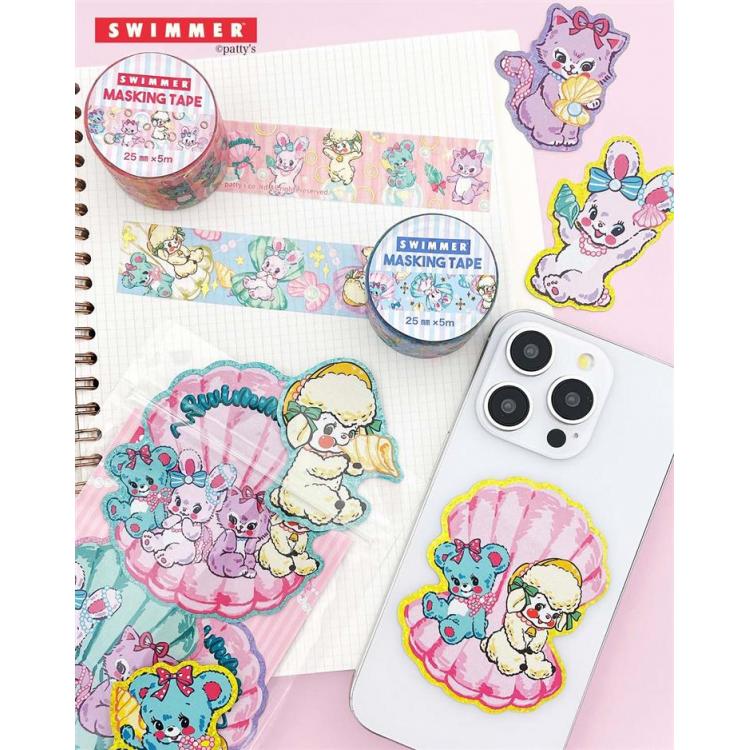 マスキングテープ スイマー マリン ピンク(ピンク): ステーショナリー