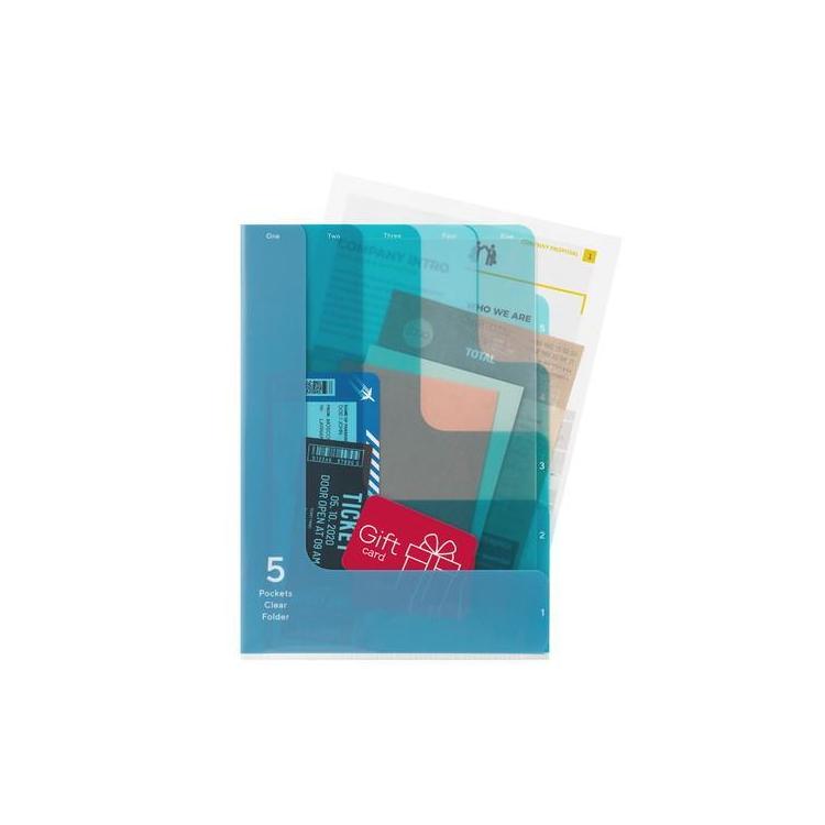 5ポケットクリアホルダー A4 2WAY ブルー(ブルー): ステーショナリー