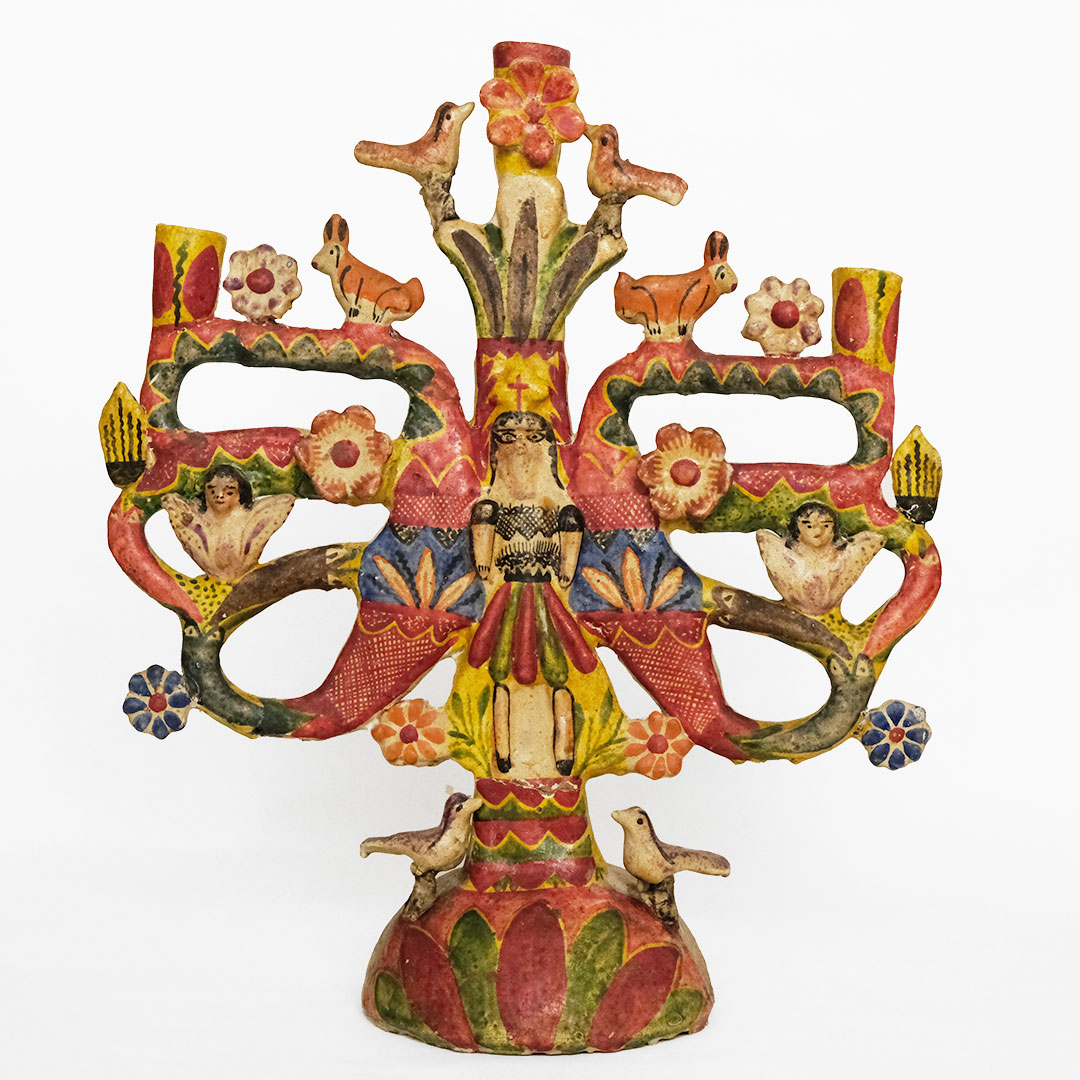 メキシコ ツリーオブライフ 生命の樹 民藝品 燭台 C