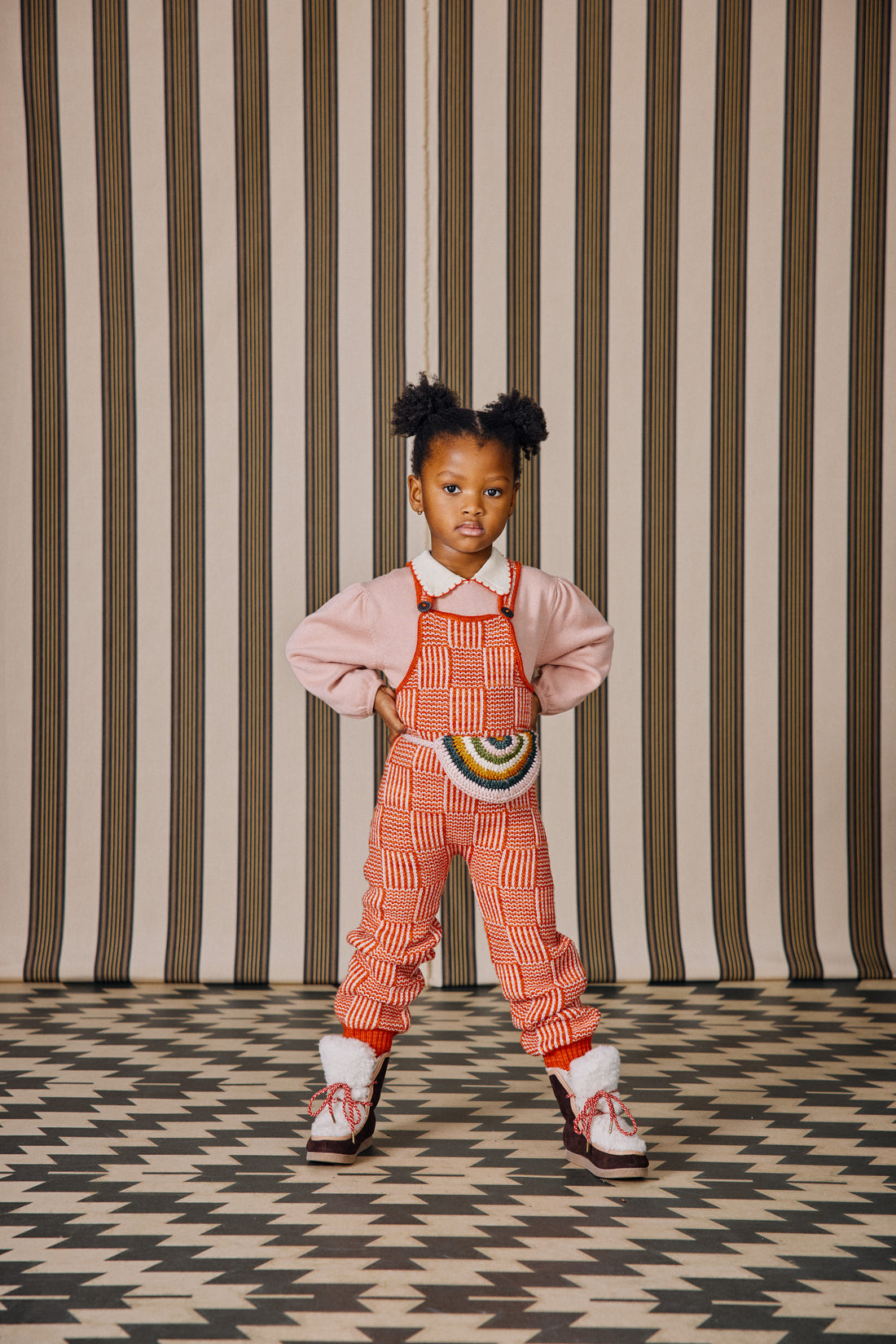 mishaand puff パッチワーク オーバーオール 3y misha&puff 3y