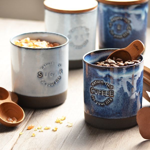 SALIU】キャニスター SA01 420ml 黒土 木蓋 陶器 保存容器 ロロ LOLO