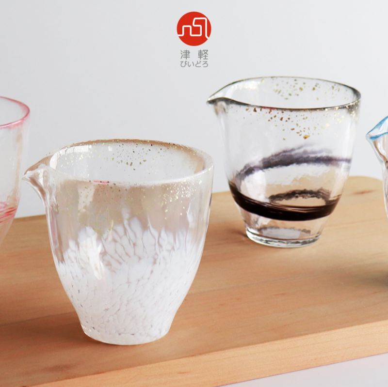 津軽びいどろ】盃コレクション 金箔入り片口 夜風 わたゆき 徳利