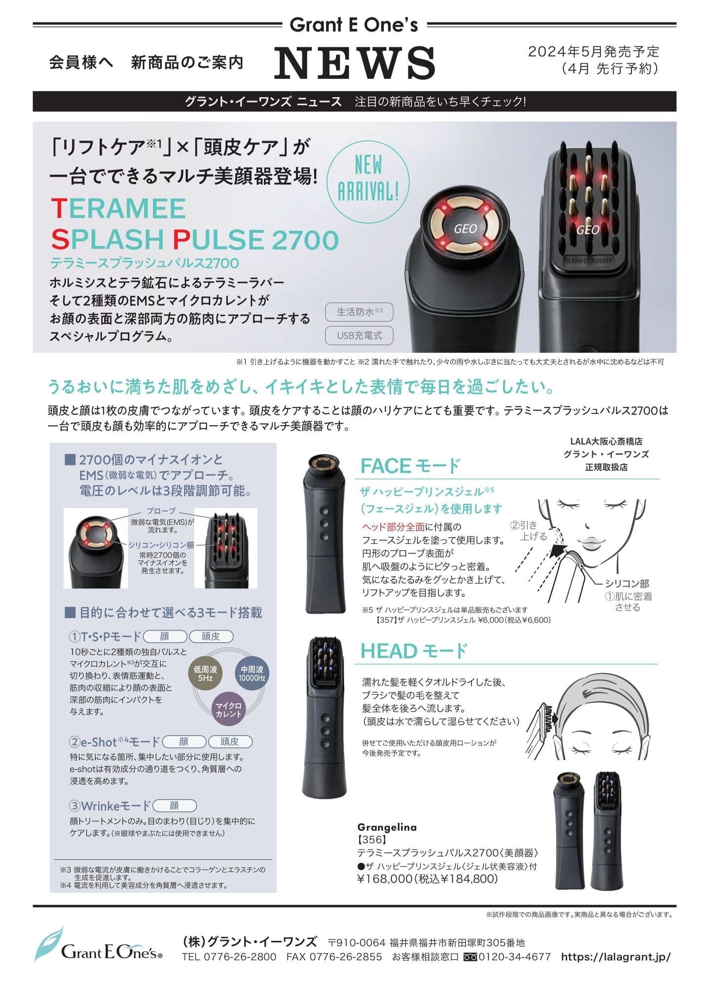 TERAMEE SPLASH PULSE 2700（美顔器） グラントイーワンズTERAMEE