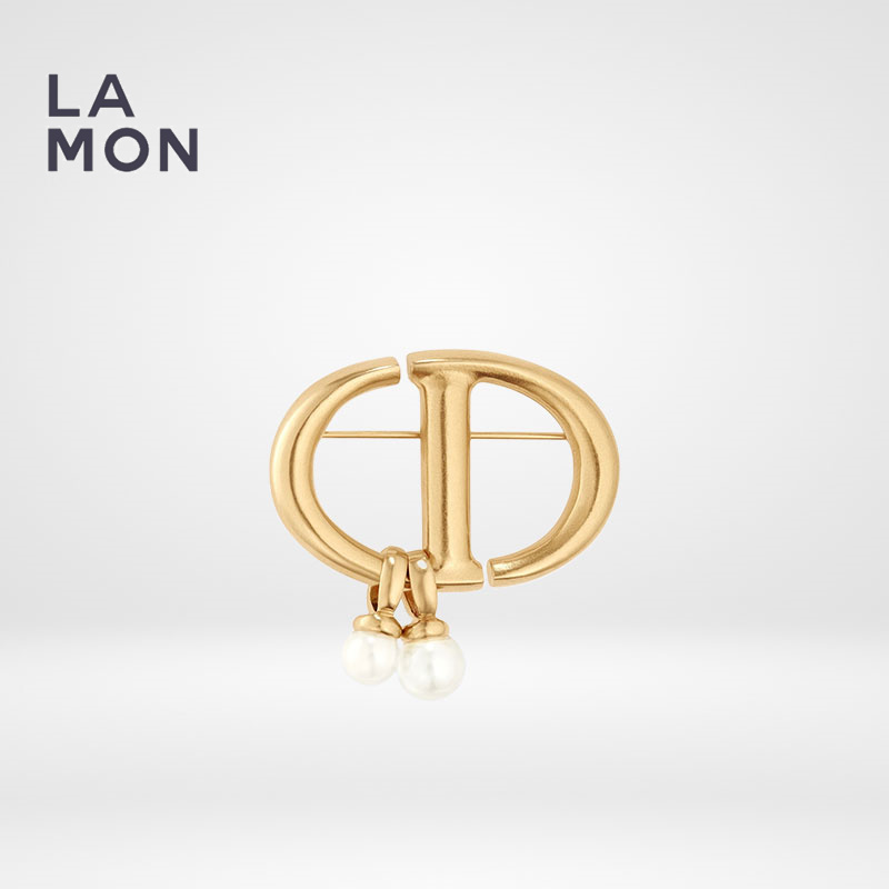 Christian Dior 紐モチーフ ブローチ メタル ゴールド Christian Dior