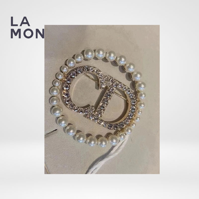 ディオール ブローチ DIOR CLAIR D LUNE BROOCH メタル レジン パール