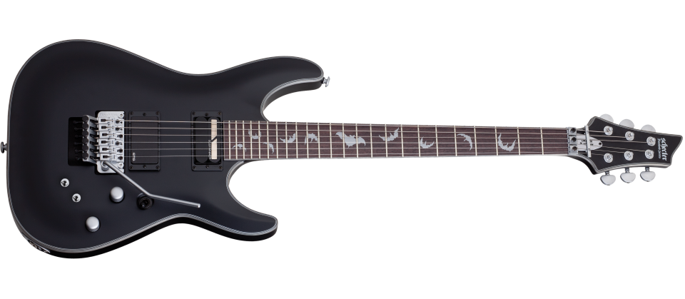Schecter DAMIEN PLATINUM DAMIEN-PTM-6-FR-S-SBK Satin Black Guitar