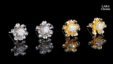 ピアス 両耳 ダイヤモンド 計 0.2ct フラワー K18 ゴールド 18金 le56