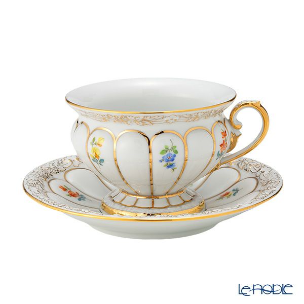 アンティークマイセン グランツゴールド Xフォーム 宮廷の小花 MEISSEN