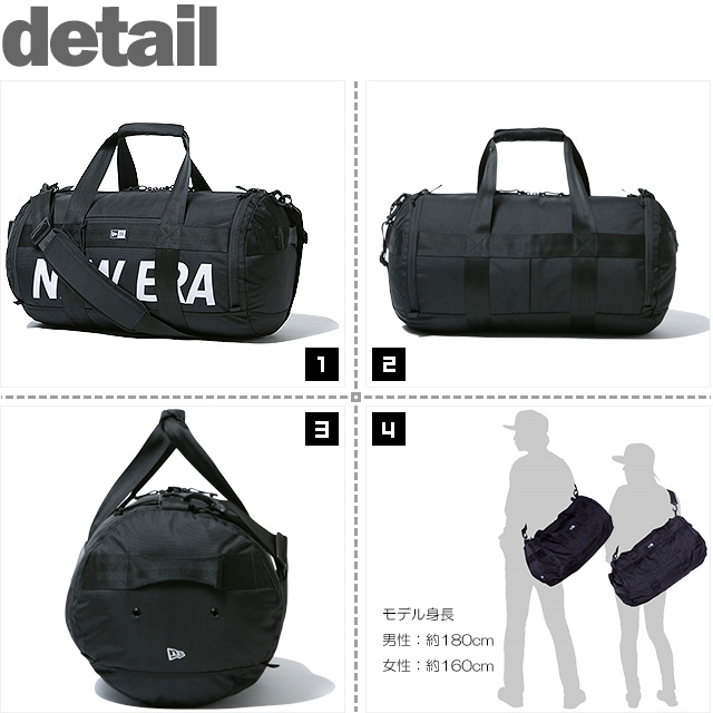 ニューエラ) NEWERA DRUM DUFFLE BAG PRINT LOGO 40L (BAG)(COLOR:BK