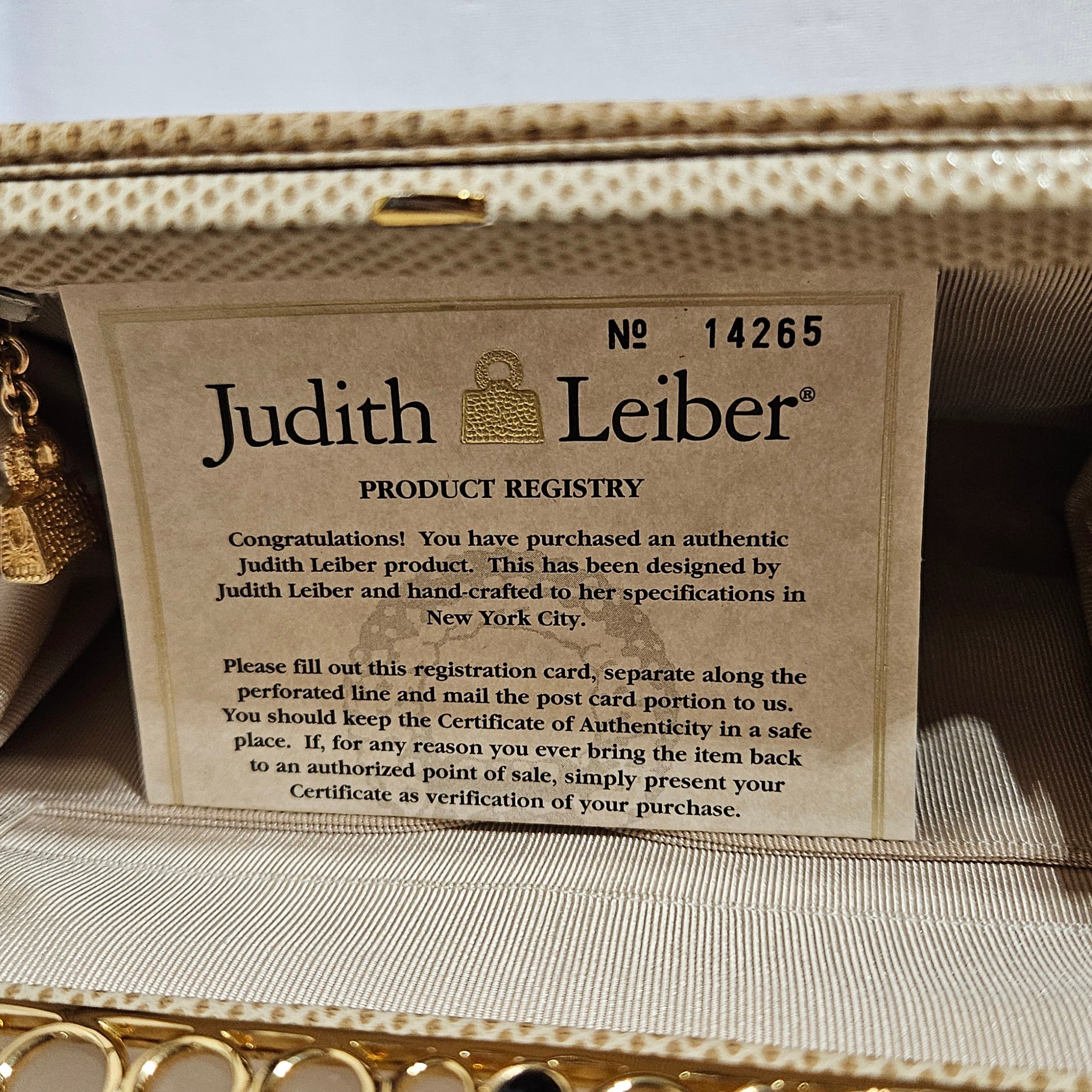 Loved By Lea: Judith Leiber Beige Lizard Clutch with Strap – 1998