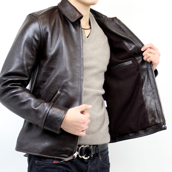 ゴートスキンライダースジャケット（山羊革）襟付き革ジャン｜革製品