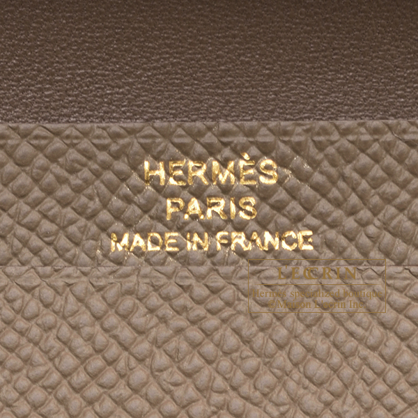 エルメス ベアンミニ エトゥープ ヴォーエプソン ゴールド金具