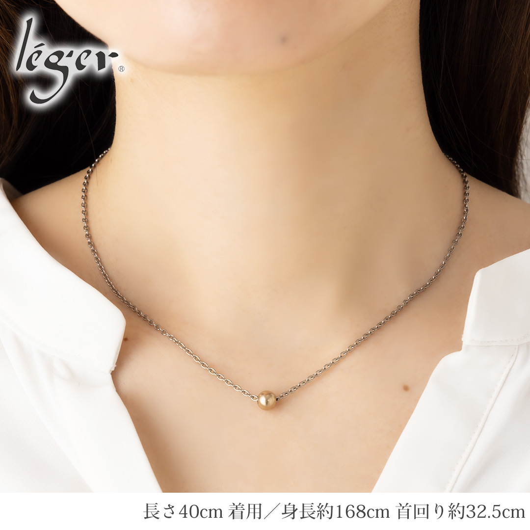 純チタン ネックレス 40cm & ブレスレット 17cm IPゴールド ｜leger