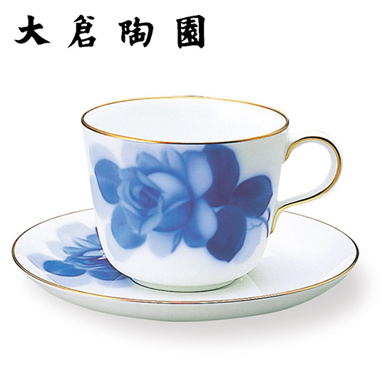 大倉陶園 ブルーローズモーニング碗皿 11000円 | 香典返し専門店