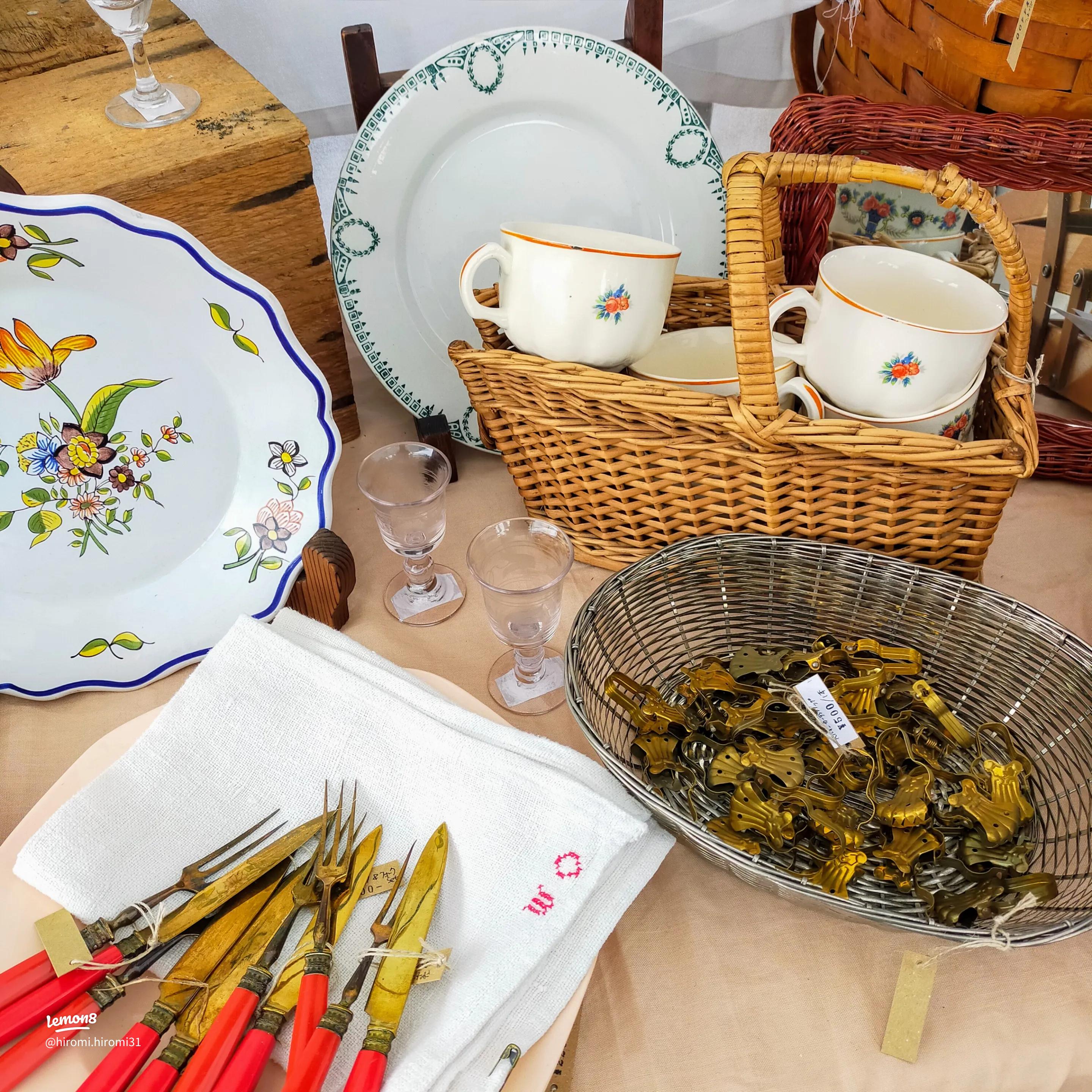 103】フランス蚤の市❤️アンティークモチーフ 2枚 103】フランス