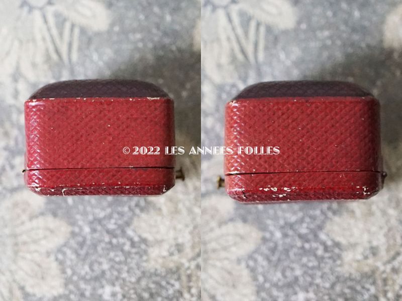 値下 フランスアンティーク 小さなリングボックス 本革 ◎フランス