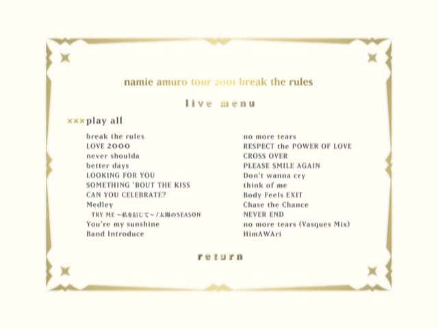 DVD 安室奈美恵 tour 2001 break the rules FC限定 安室奈美恵 FC限定