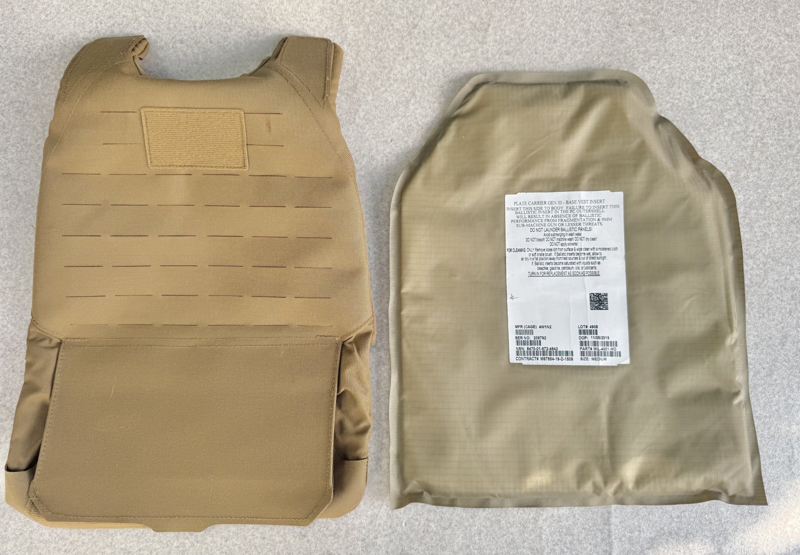 米軍実物 USMC SAPI BALLISTIC CARRIER Scalable Plate Usmc Side Sapi