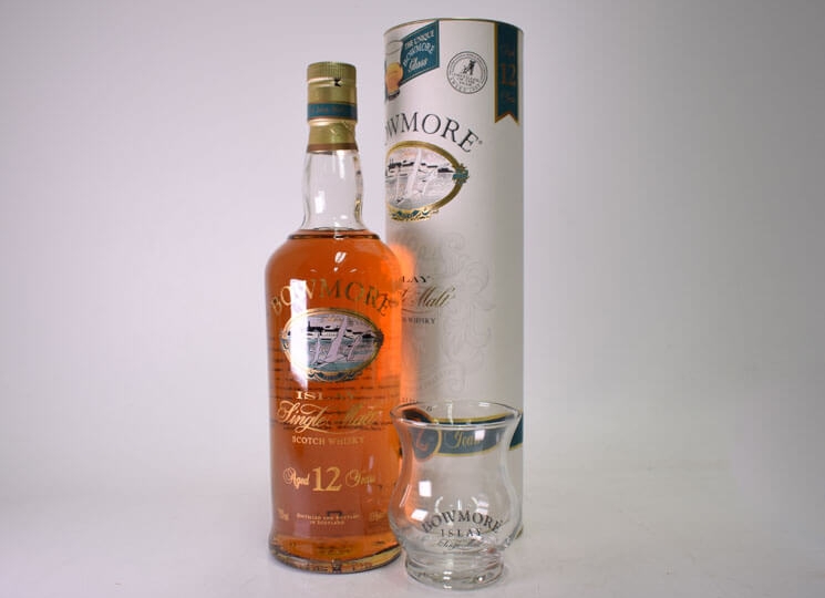 ボウモア 12年 旧ボトル カモメプリントラベル グラス 箱付きをお買取