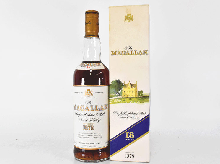 空瓶4本セット（マッカラン 1978・山崎18年箱付・ミレニアム2000箱付