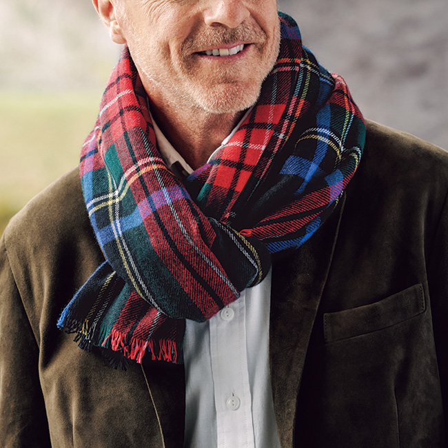 新品同様Johnstons ロイヤル スチュワート カシミア 大判ストール