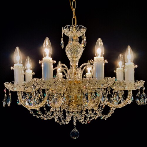 6/15まで値下げ】スペインハンドメイド/クリスタルドロップ3灯