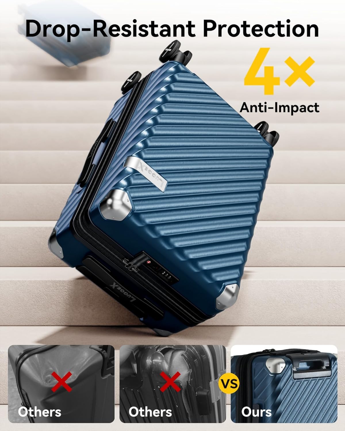 Luggex Enhance Carry-On | Expandable & 360° Spinner Wheels (20 Inch)