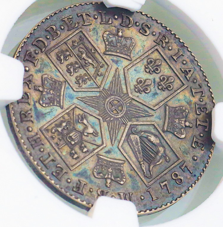 NGC MS62】1787年 イギリス ジョージ3世 6ペンス 銀貨 単年発行 NGC