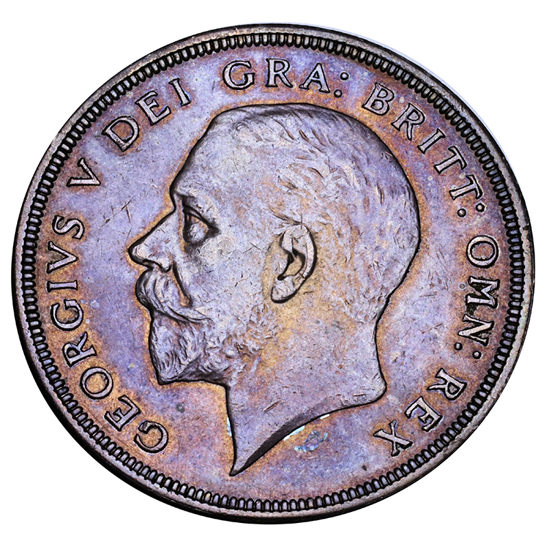 イギリス 1933年 ジョージ5世 クラウン 銀貨 希少ダンディパープル