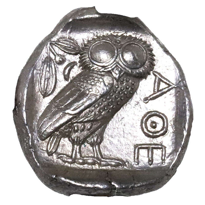 ギリシャ アテネ 古代 テトラドラクマ銀貨 フクロウ BC440-404 NGC MS+