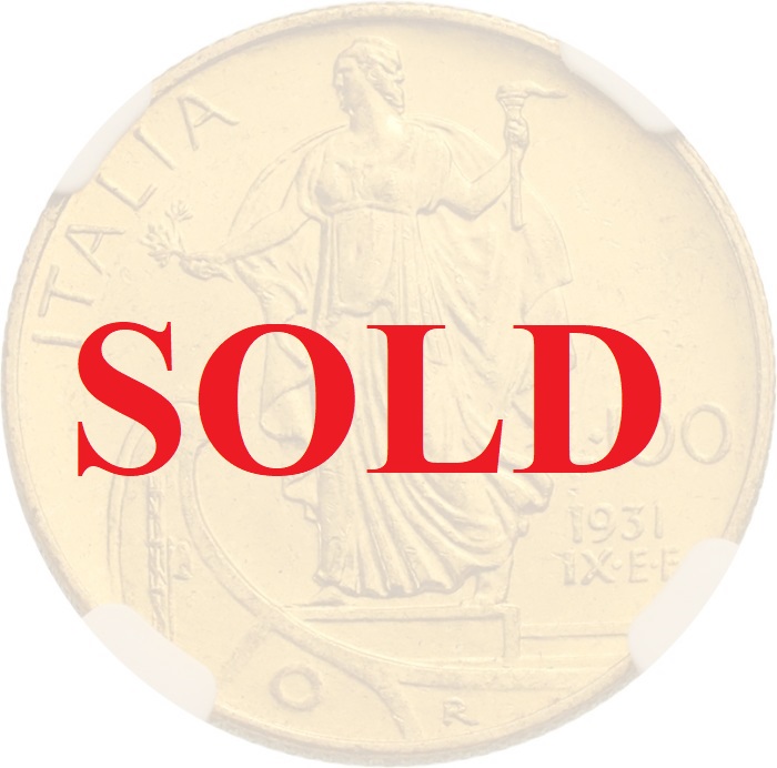 イタリア 1931年 100リレ金貨 ヴィットリオ・エマヌエーレ3世 船首に