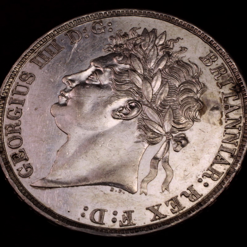 イギリス 1822年銘 クラウン 大型 銀貨 ジョージ4世【アンティーク