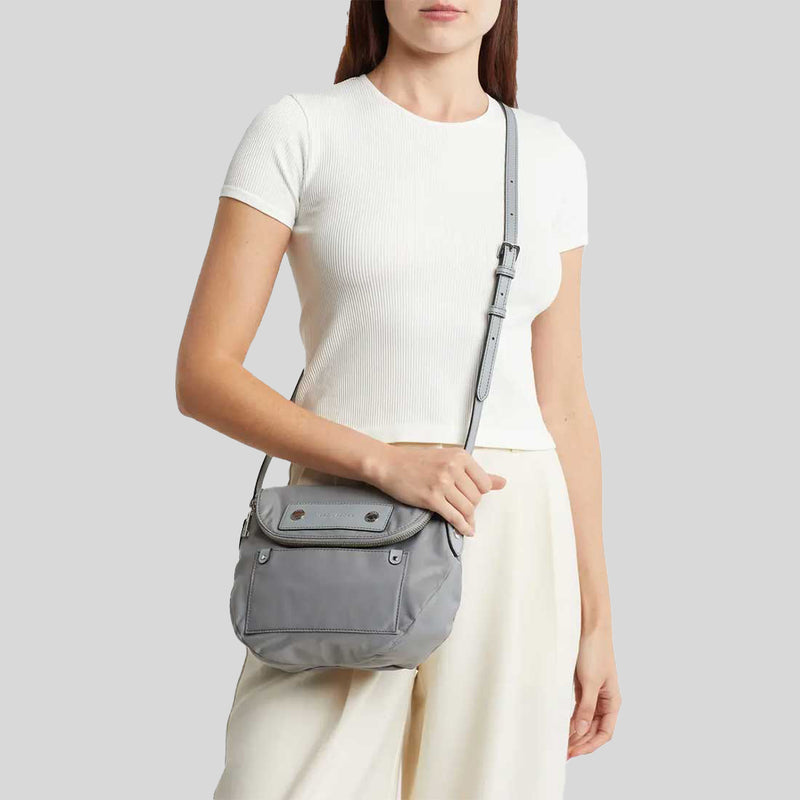 MARC JACOBS Preppy Nylon Mini Natasha Crossbody Bag Rock Grey M0012909
