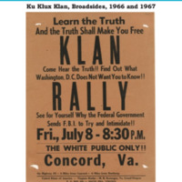 Ku Klux Klan, Broadsides, 1966 and 1967 · Document Bank of Virginia