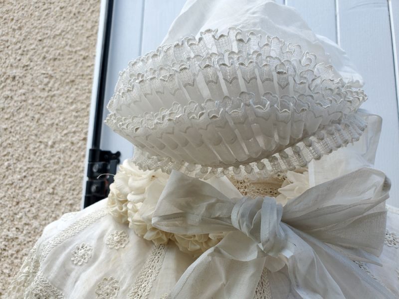 フランスアンティーク ボネ ムースリン