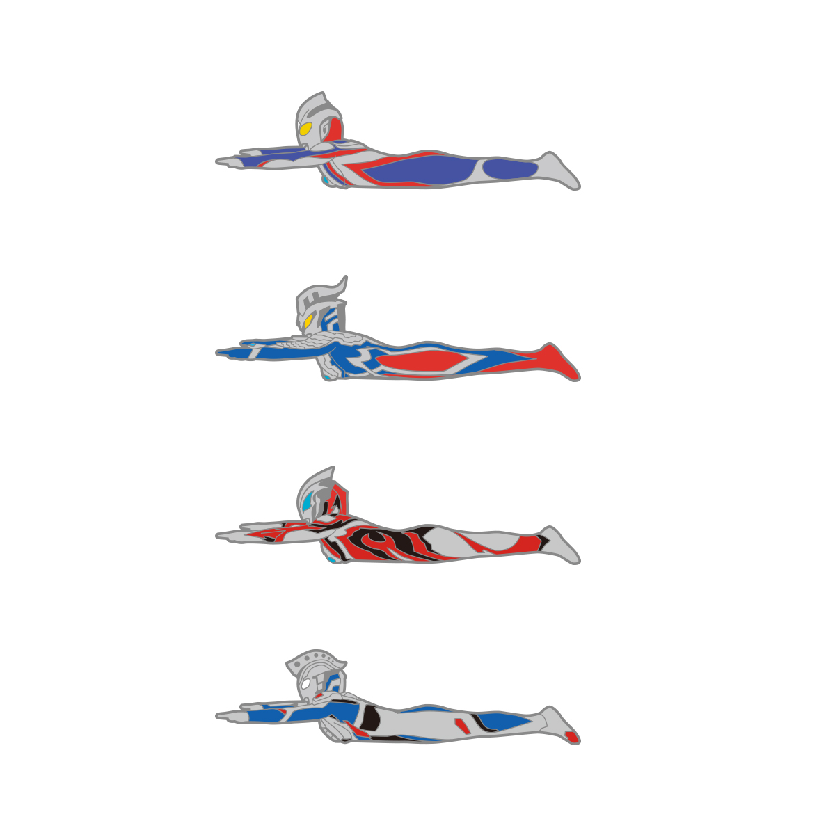 空飛ぶウルトラヒーローピンズコレクション 全8種コンプリートセット