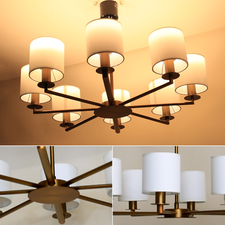 LEDシャンデリア 8灯 セード付き GCH001-8SD | おしゃれ照明器具ならMotoM