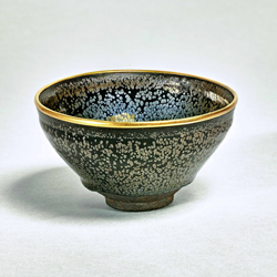 D2928 久田重義 軌窯 油滴天目 茶碗 抹茶碗 天目茶碗 茶器 茶道具 共