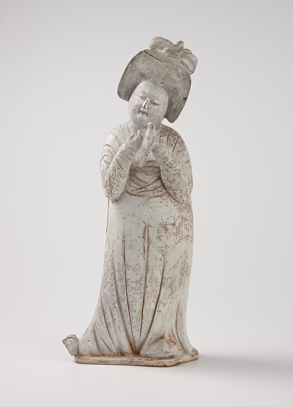 中国美術 加彩婦人俑 置物 唐三彩 箱付 中国美術 唐 加彩 婦人俑 置物