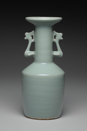 砧青磁 耳付花生 花瓶 陶磁器 古作 龍泉窯 砧青磁 耳付花生 花瓶