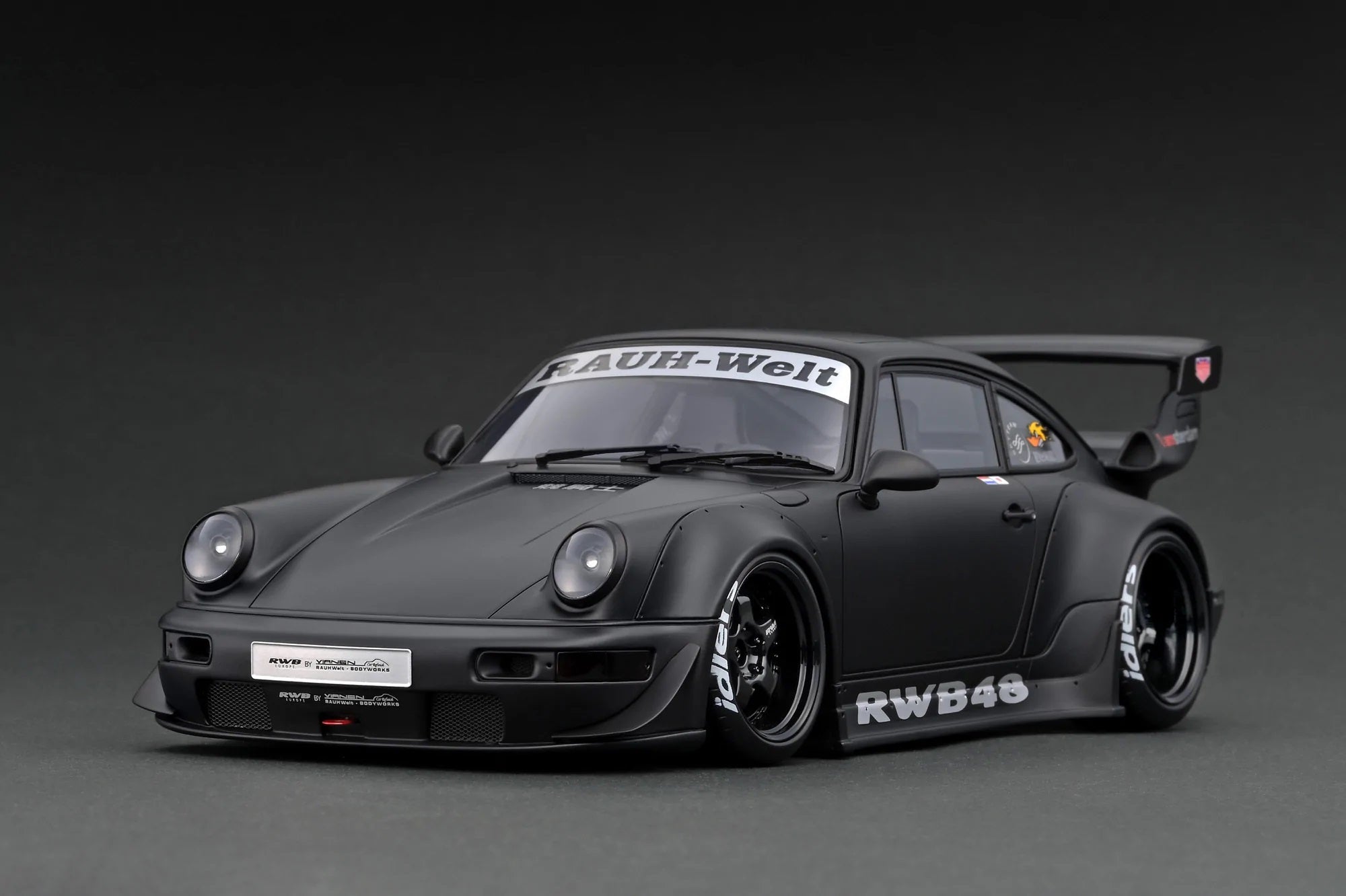 Ignition Model 1:18 Porsche 964 RWB in Matte Black – Model Cars