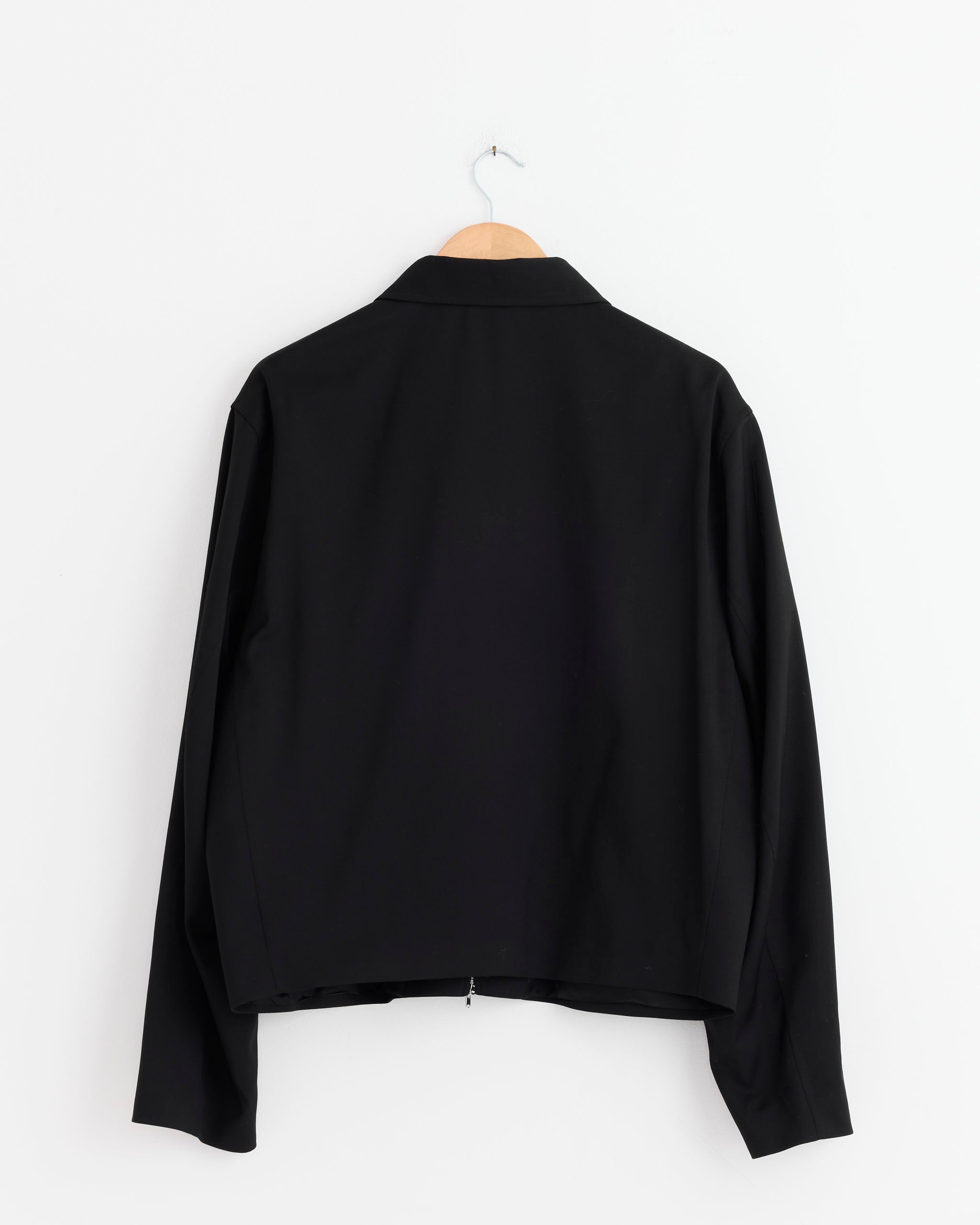 Mini Jacket in Black Worsted Wool