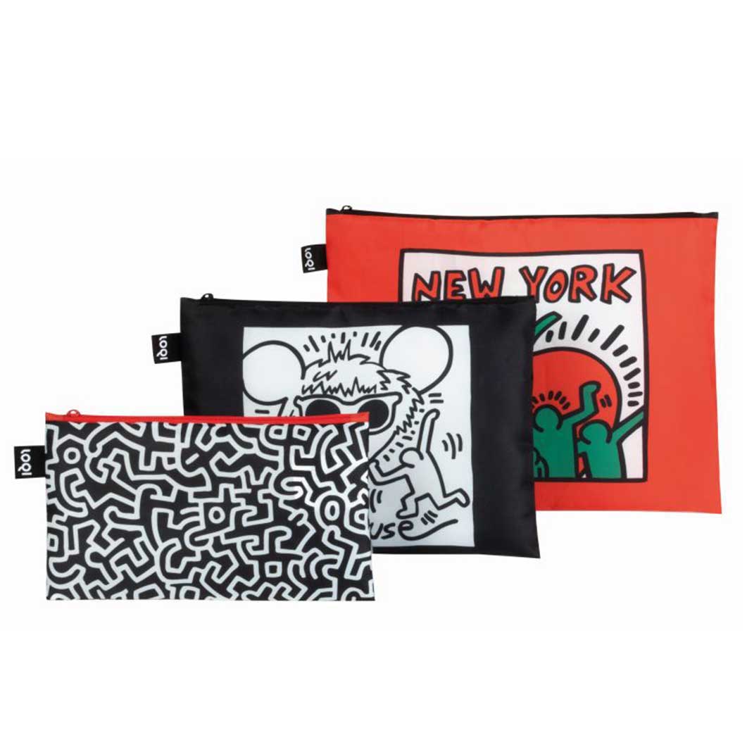 Loqi キース・ヘリング：ジップポーチ セット(キース・ヘリング