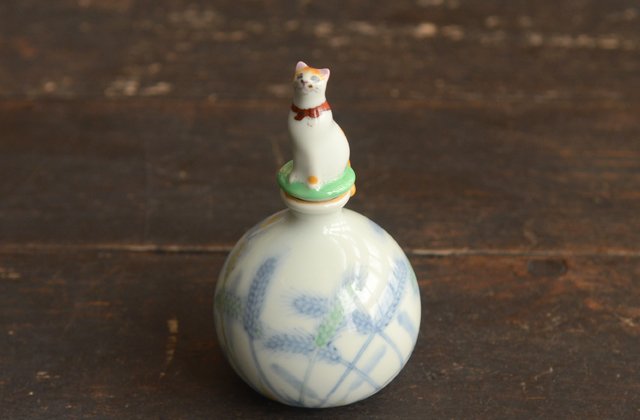 B189b 山田正和造 「鼠志野耳付花瓶」共箱 陶歴紙有 白山窯 花道具