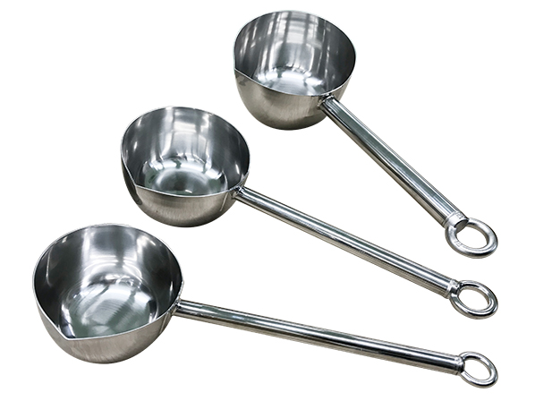 フックに吊るせるオールステンレス柄杓【採用事例】: カスタマイズ事例